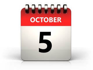 3d 5 october calendar