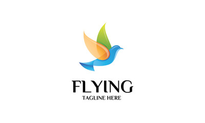 Obraz premium Flying Logo - Colorful Bird Logo Template