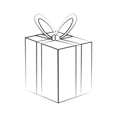 gift box with ribbon bow icon image vector illustration design