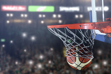 basketball ball and net