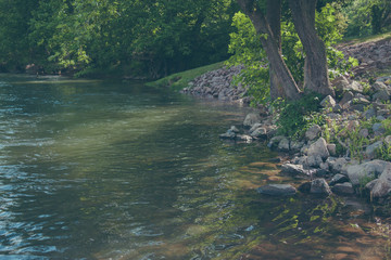 Low point of view of Massanutten River in Virginia 