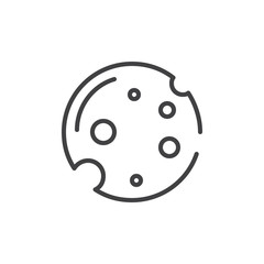 Cookie line icon, outline vector sign, linear style pictogram isolated on white. Symbol, logo illustration. Editable stroke