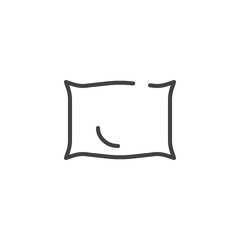 Pillow line icon, outline vector sign, linear style pictogram isolated on white. Symbol, logo illustration. Editable stroke