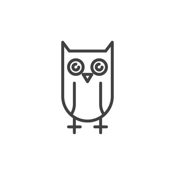 Owl line icon, outline vector sign, linear style pictogram isolated on white. Education symbol, logo illustration. Editable stroke
