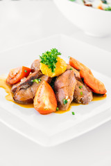 Grilled duck breast meat with sweet sauce