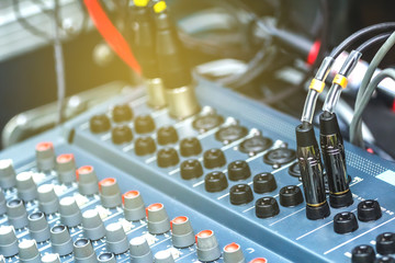 The signal line from the audio mixer.