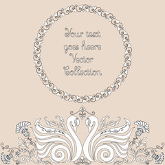 decorative frame with swans