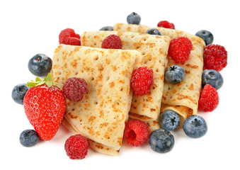 French crepes with berries