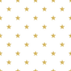 seamless gold shiny star pattern on white background