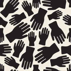 seamless monochrome glove pattern background