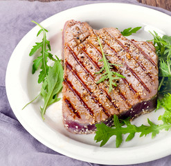 Grilled tuna steak