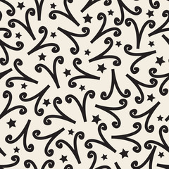 seamless monochrome abstract confetti pattern background