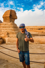 Near the sphinx in Giza. Cairo, Egypt