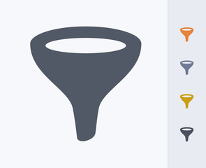 Funnel - Carbon Icons. A professional, pixel-perfect icon designed on a 32 x 32 pixel grid and redesigned on a 16 x 16 pixel grid for very small sizes.