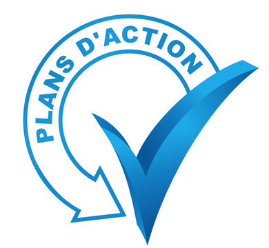 plans d'action sur symbole valid&eacute; bleu