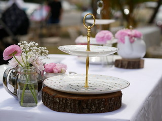 Cake platter on table