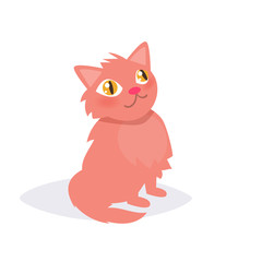 Ginger cat. Vector. Cartoon.