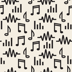 Fototapeta premium seamless monochrome music pattern background