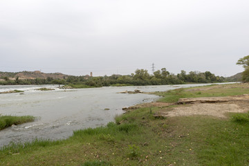 The river Ebro on its way through Escatron, Aragon