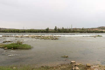 The river Ebro on its way through Escatron, Aragon