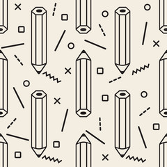 seamless monochrome pencil pattern background