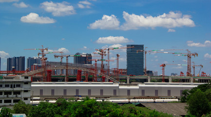 Building site and cranes