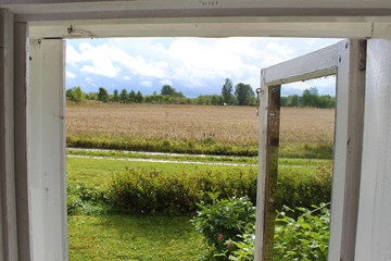 View through vintage window