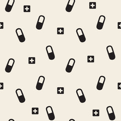 seamless monochrome medicine pattern background