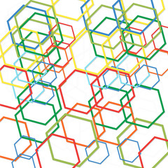 Abstract geometric background with hexagons. Vector design