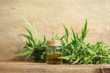 Obraz na płótnie Canvas cannabis oil and hemp