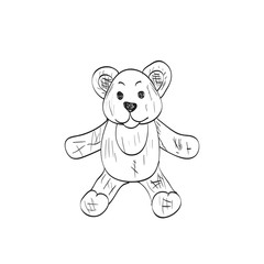Teddy bear sketch. Drawing on a white background
