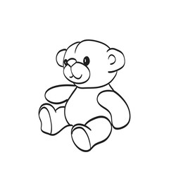 Teddy bear sketch. Drawing on a white background