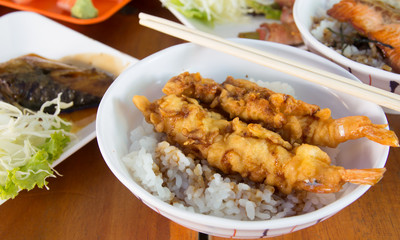 japanese food (Shrimp tempura)