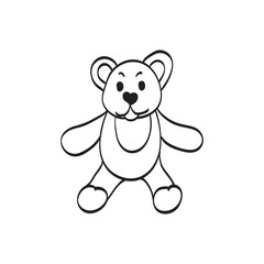 Obraz na płótnie Canvas Teddy bear sketch. Drawing on a white background