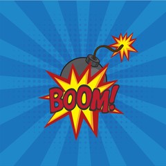 Cartoon comics bomb vector illustration