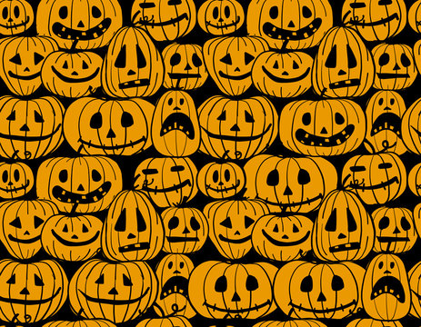 Halloween pumpkins, seamless pattern for your design