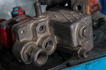 details of the disassembled locomotive engine