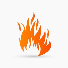 abstract vector Fire Icon orange