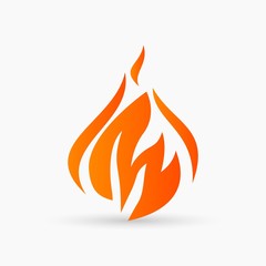 abstract vector Fire Icon orange