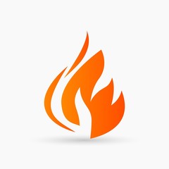 abstract vector Fire Icon orange