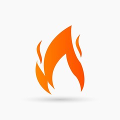 abstract vector Fire Icon orange