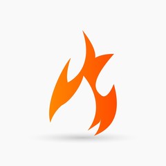 abstract vector Fire Icon orange