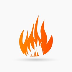abstract vector Fire Icon orange