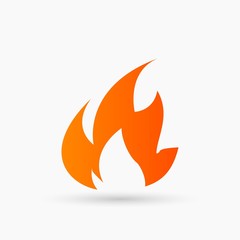 abstract vector Fire Icon orange