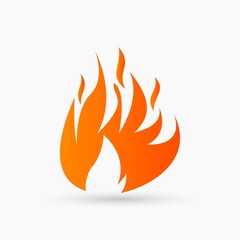 abstract vector Fire Icon orange