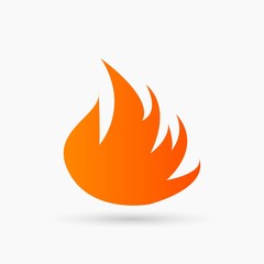 abstract vector Fire Icon orange