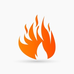 abstract vector Fire Icon orange