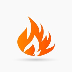 abstract vector Fire Icon orange