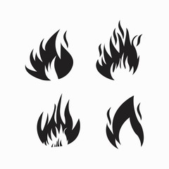 Fire flames, set icons