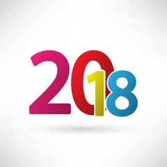 2018 Happy New Year or Christmas Background creative greeting card design